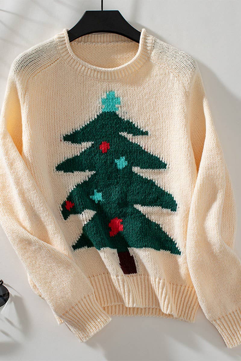 Christmas Tree Woven Sweater