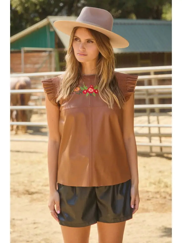 Cora's Leather Blouse