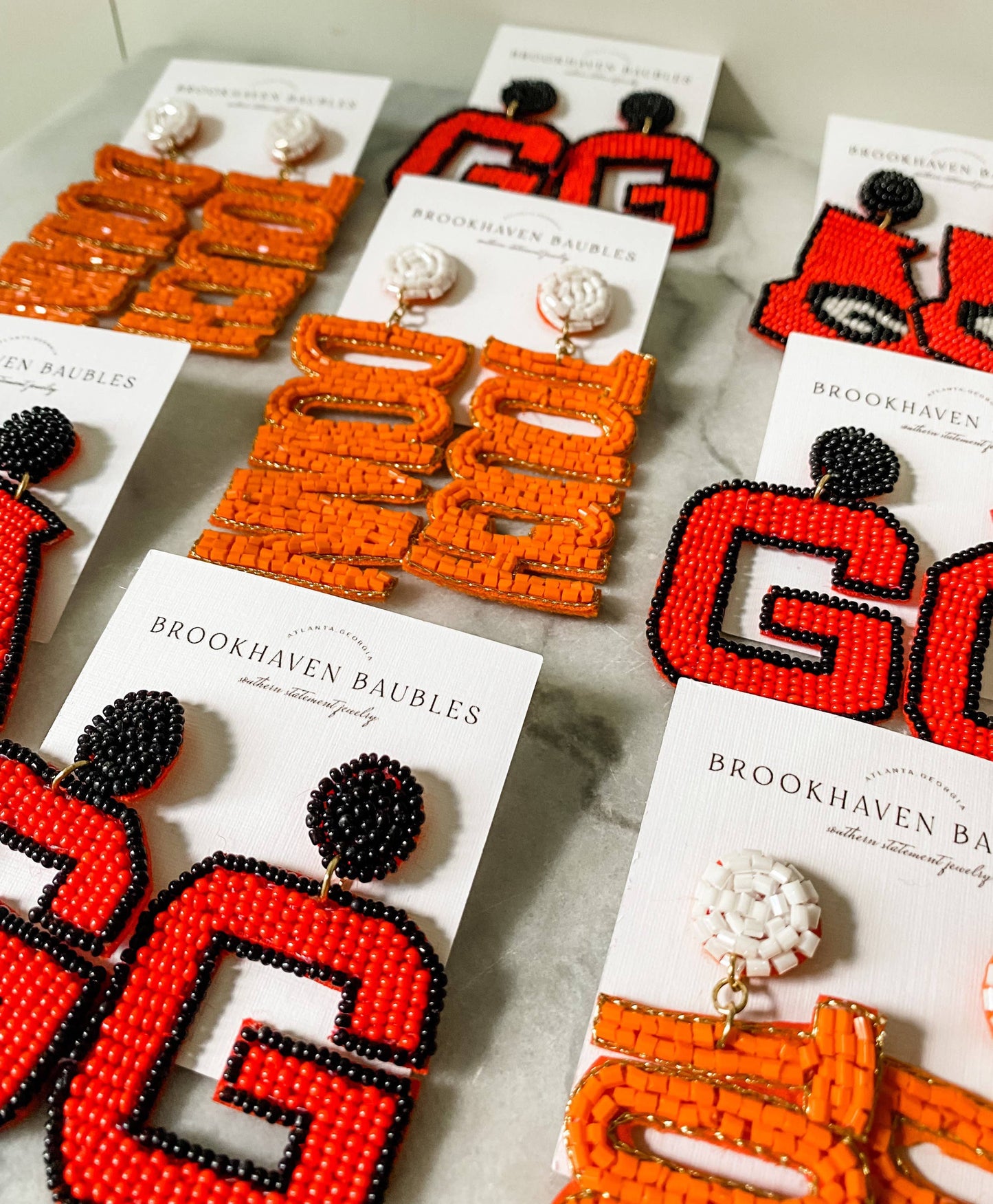 Red & Black G Earrings