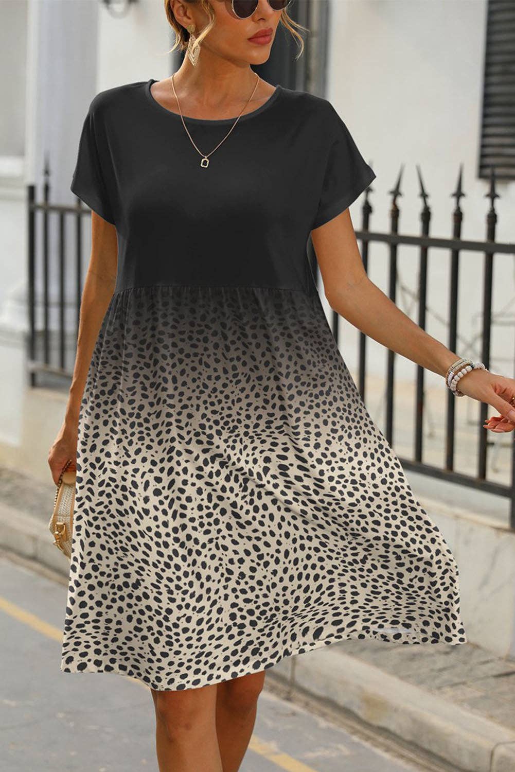 Leopard Dotted Ambre Dress