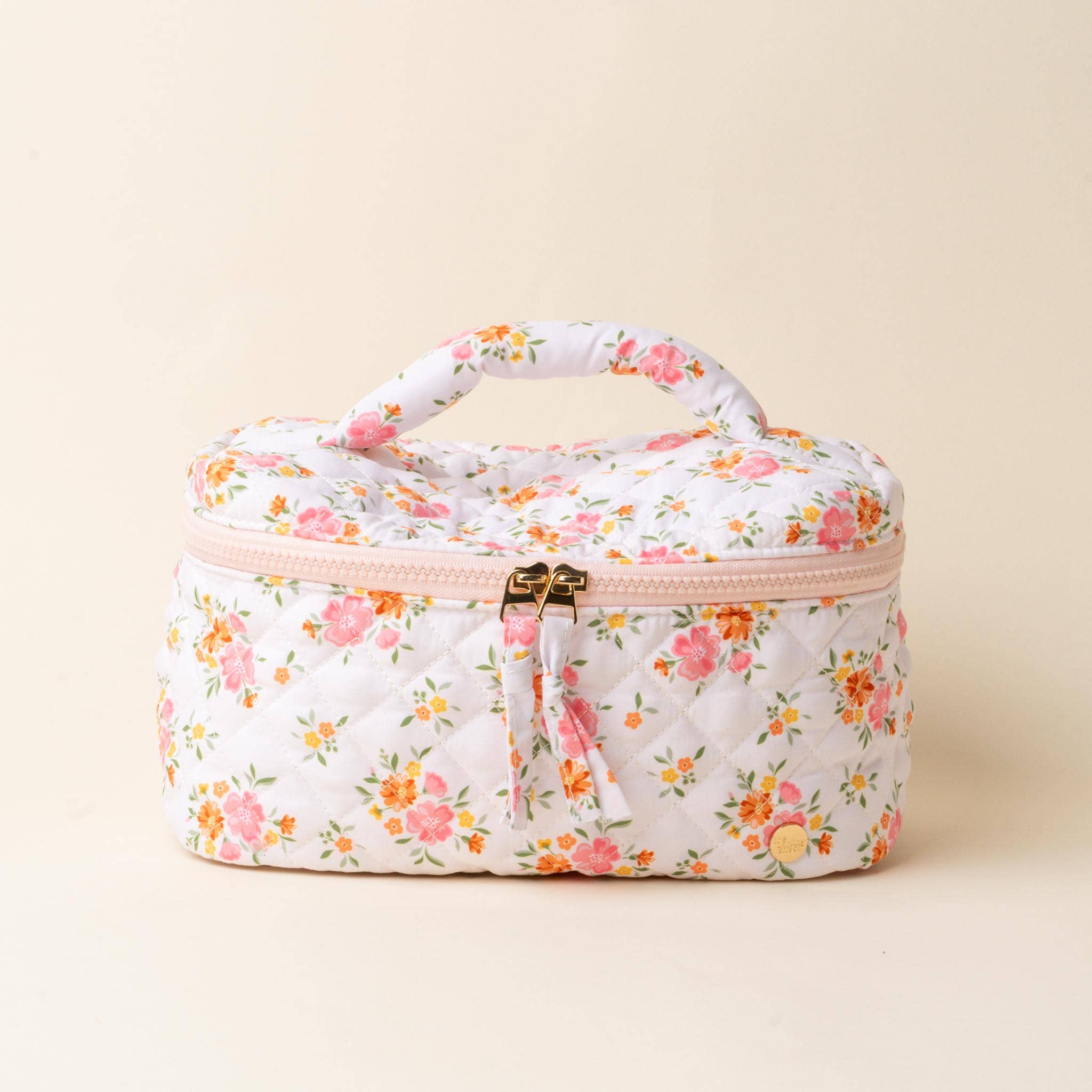 Quilted Floral Cosmetic Bag
