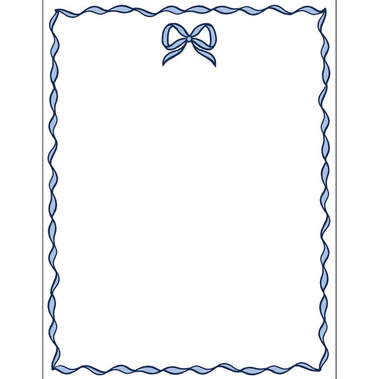 Blue Bow Notepad