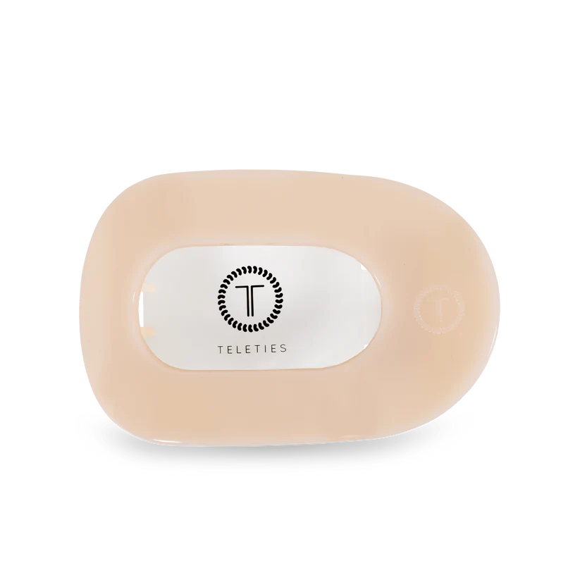 Flat Almond Beige Round Clip - Medium