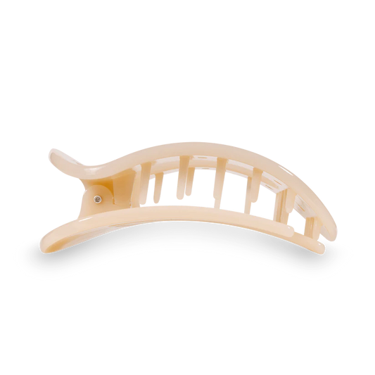 Flat Almond Beige Round Clip - Medium