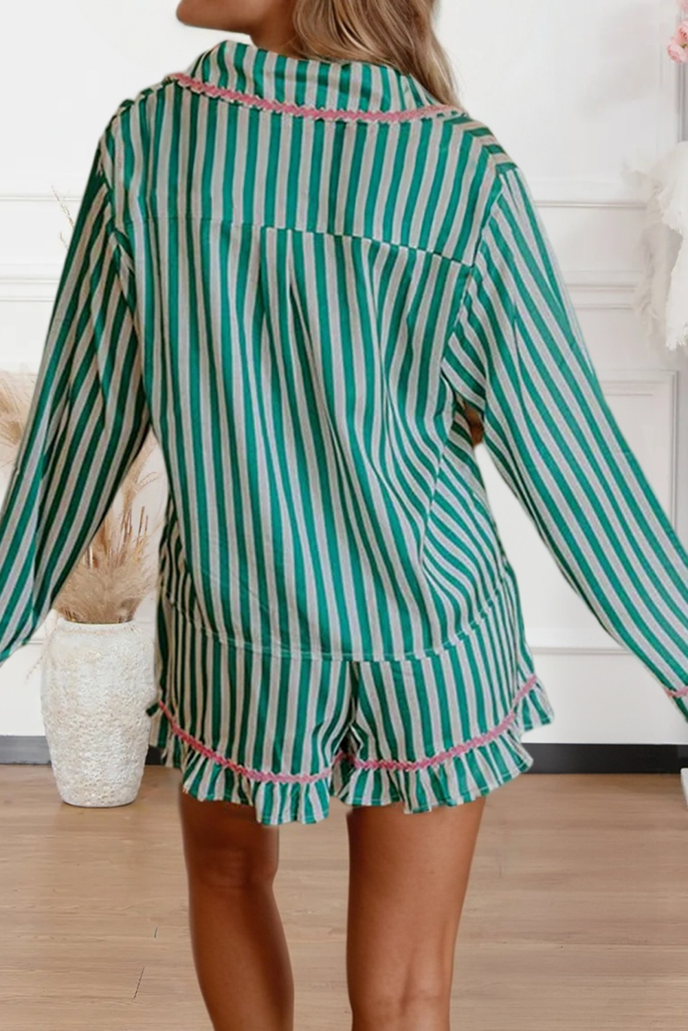 Striped + Ribbon PJ Set