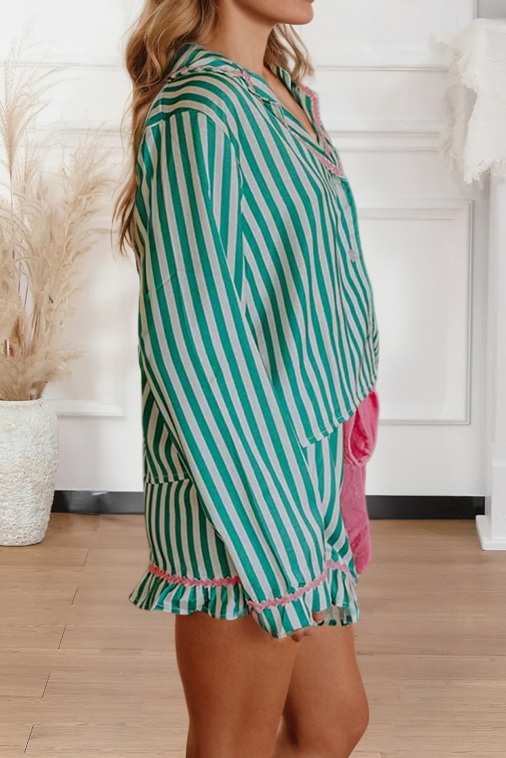 Striped + Ribbon PJ Set