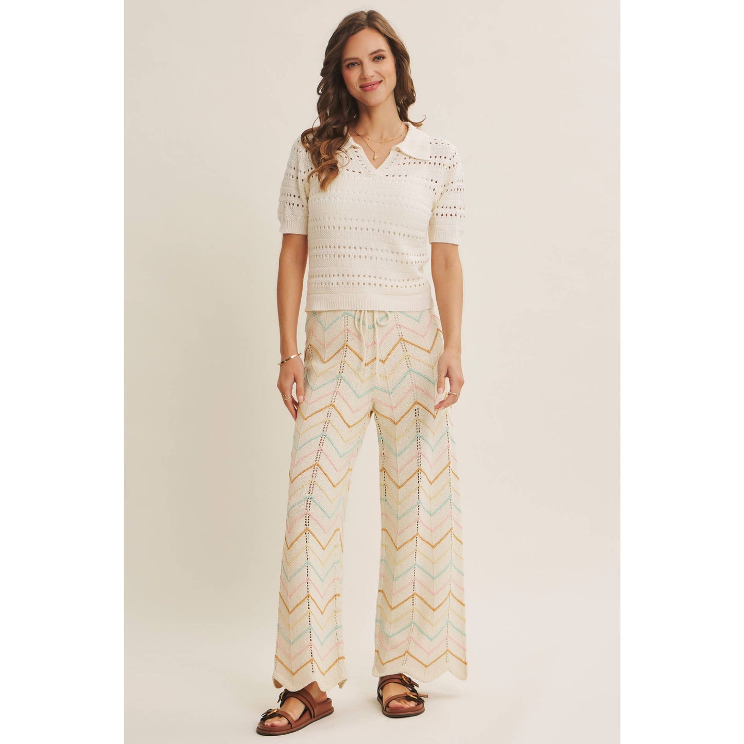 Chevron Knit Trousers