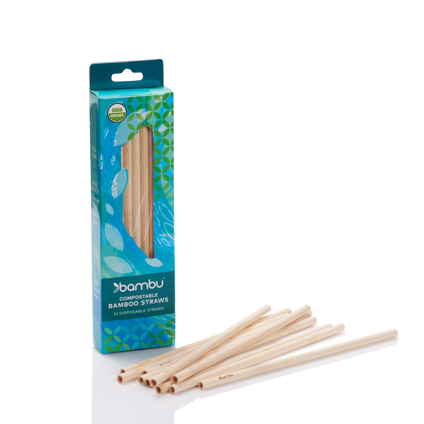 Disposable Bamboo Straws. Box of 24