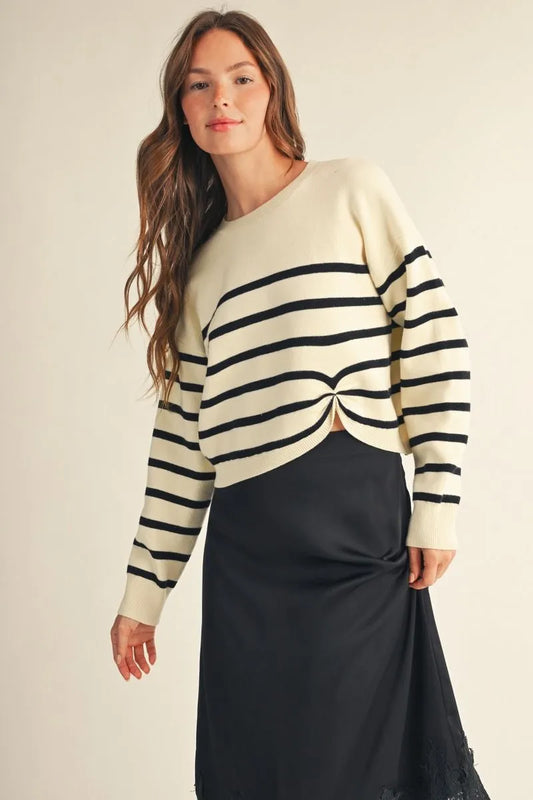 Cute Crop Stripe Sweater