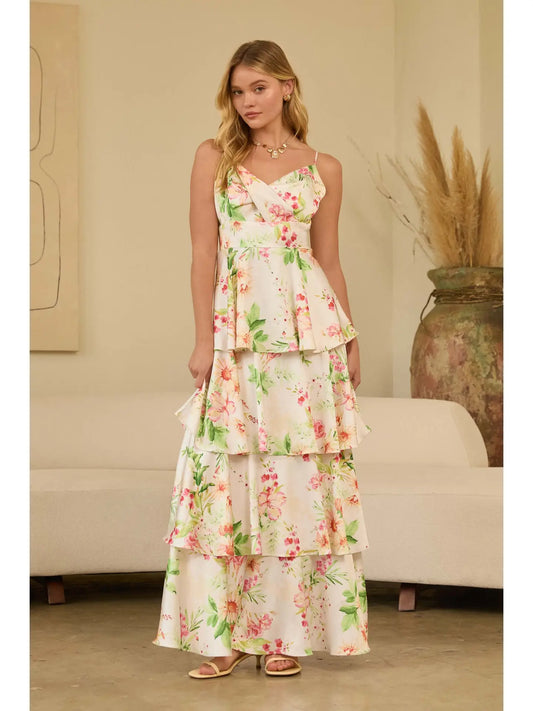 Floral Satin Skirt