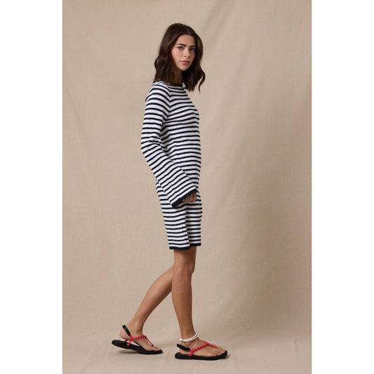 Belle's Striped Mini Sweater Dress