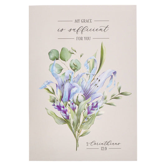 My Grace is Sufficient Lilac Notepad - 2 Cor 12:9