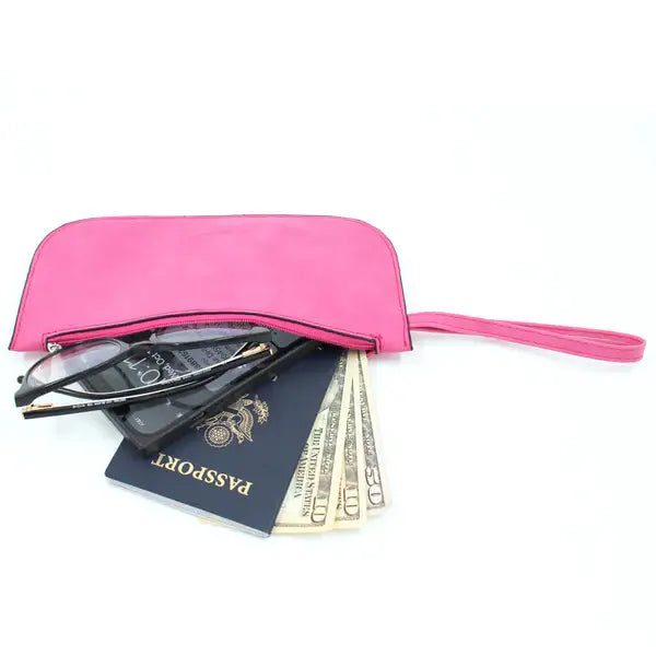 Faux Suede Wristlet