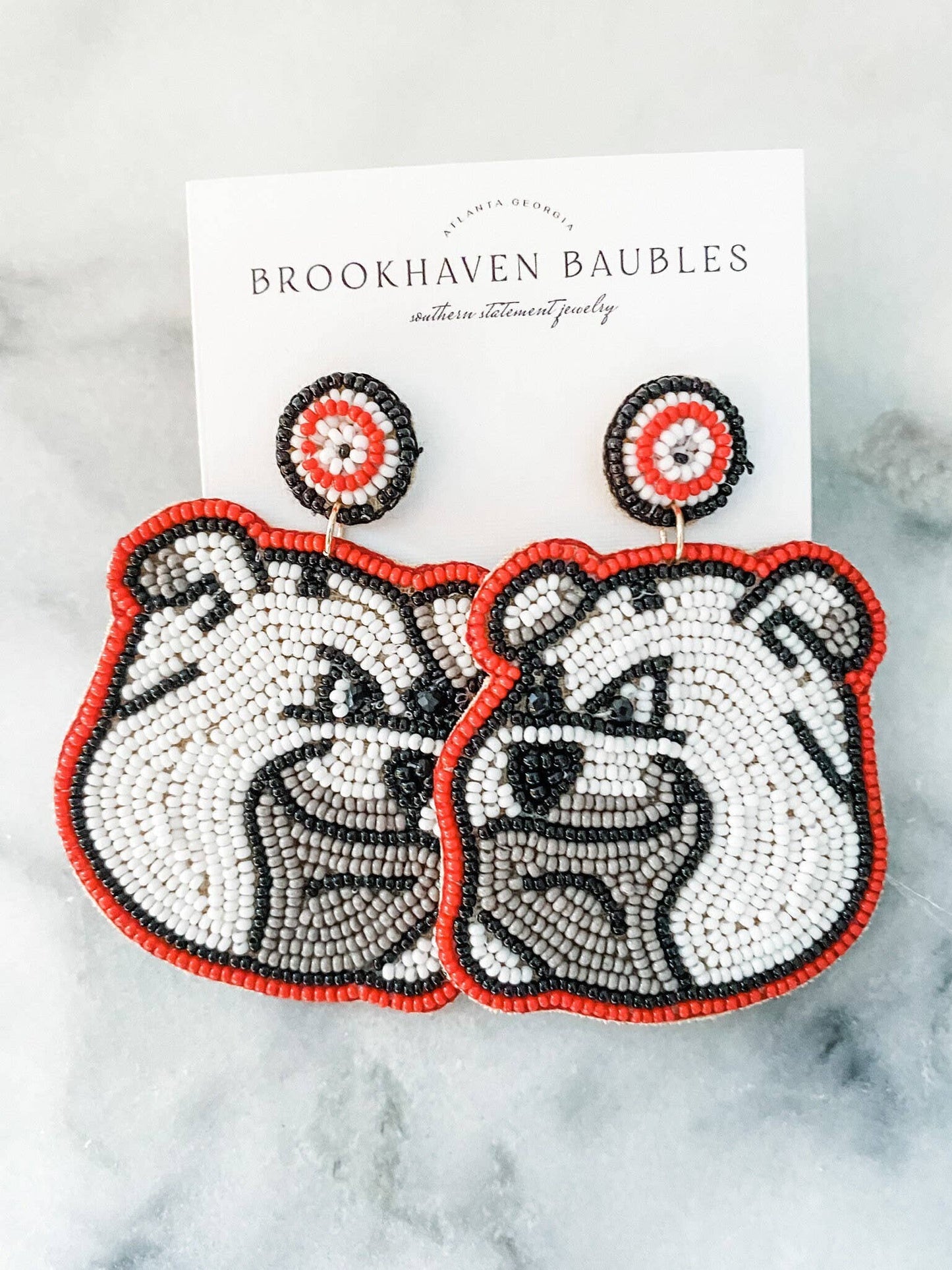 Beaded Bulldog Earrings