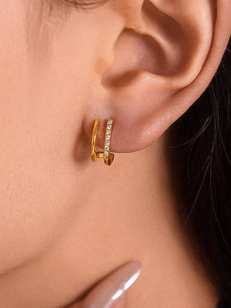 Dulce Double Hoop Stud