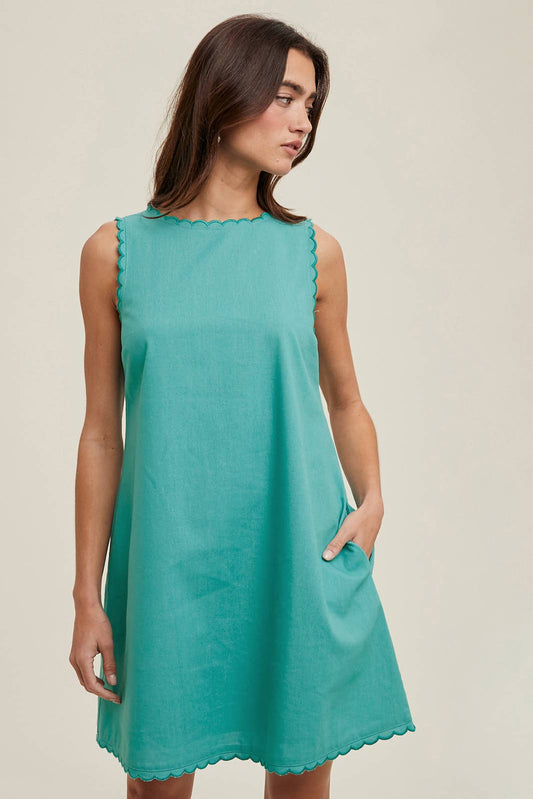 Scalloped Pacific Mini Dress