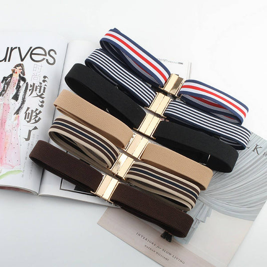 Elastic Belt With Square Buckle