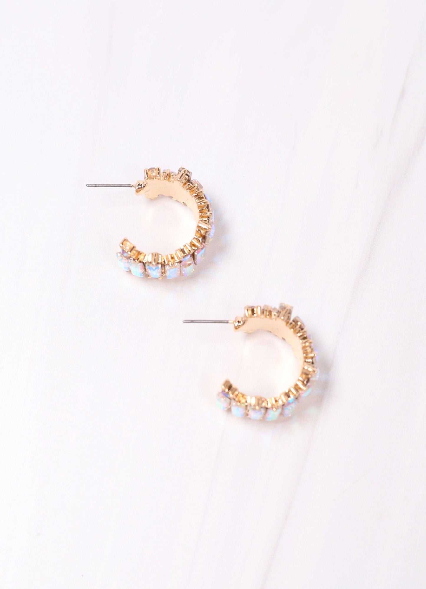 Goldstein Stone Hoop Earring OPAL