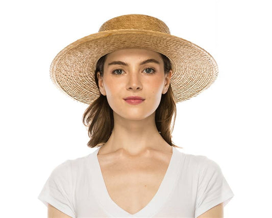 Handmade Palm Leaf Boater Hat