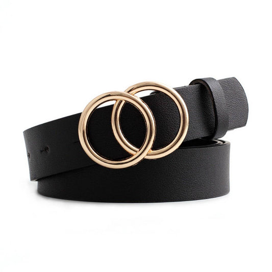 Vintage Belt Double Round Buckle