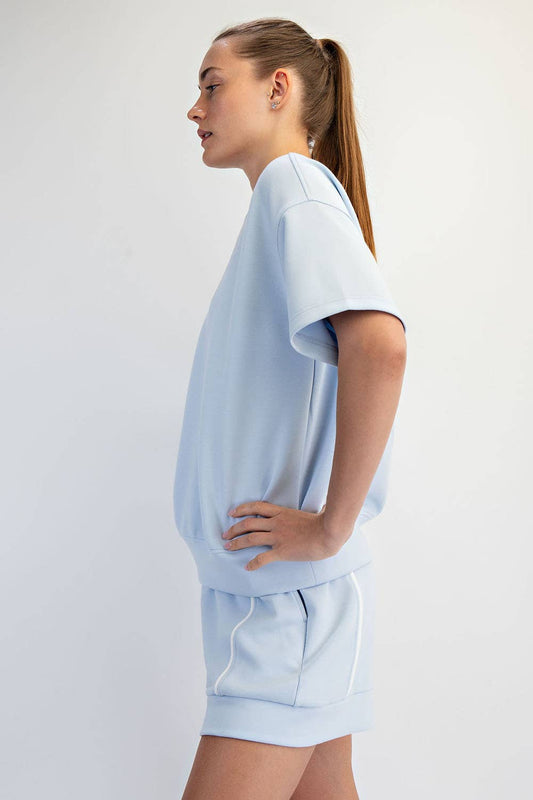 Baby Blue Butter V Neck