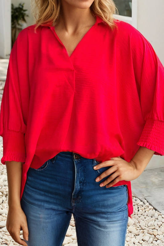 Fiery Red Oversized Top