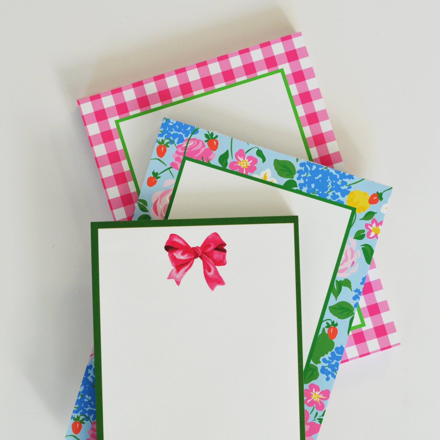 Hot Pink Gingham Check Notepad