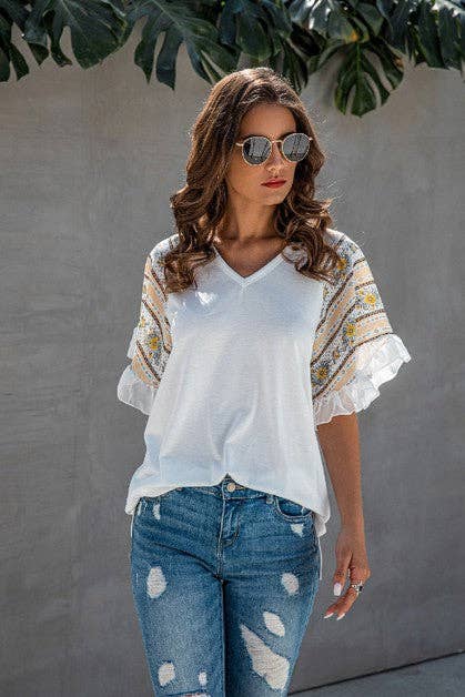 Ruffle Sleeve Top