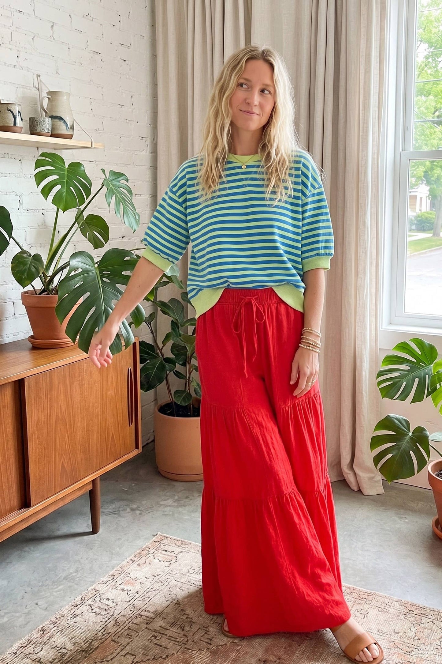 Linen Wide Leg Palazzo Pants