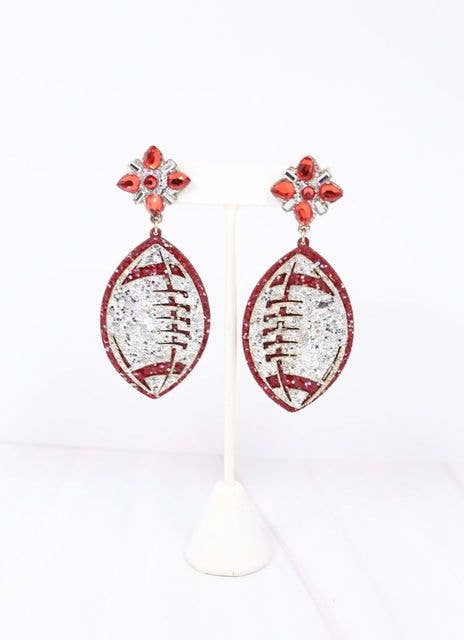 Fields Glitter Football Earring