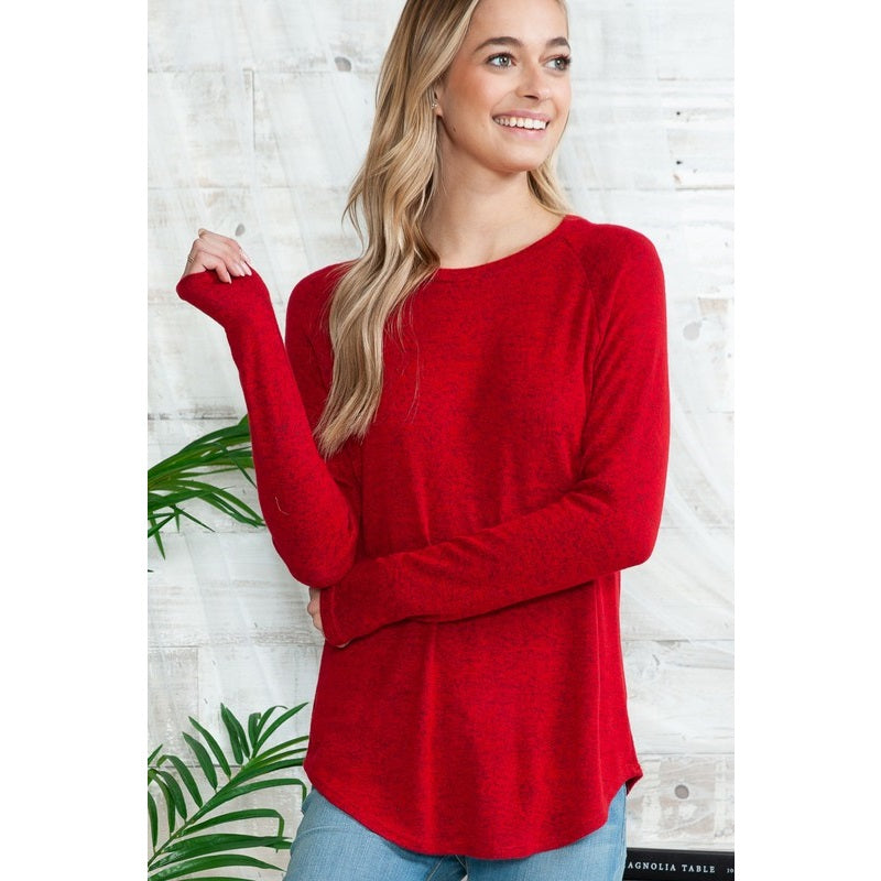 Heathered Long Sleeve Top