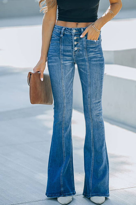 Light Washed Flare Jeans