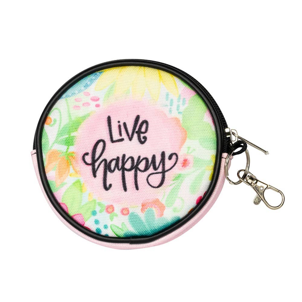 Live Happy Round Coin Purse