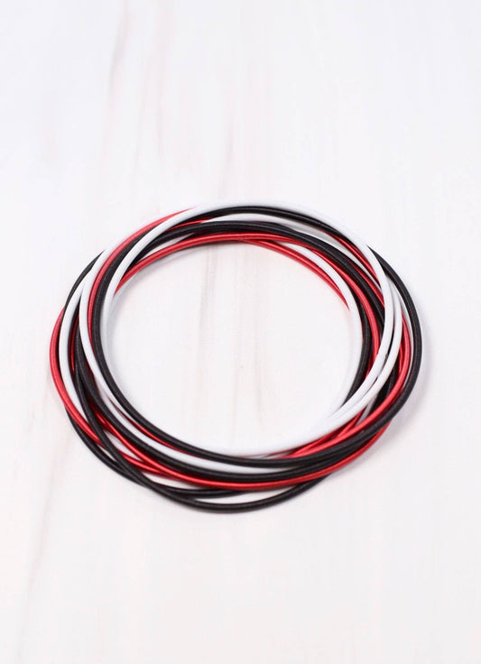 Bernard Bracelet Set, RED BLACK