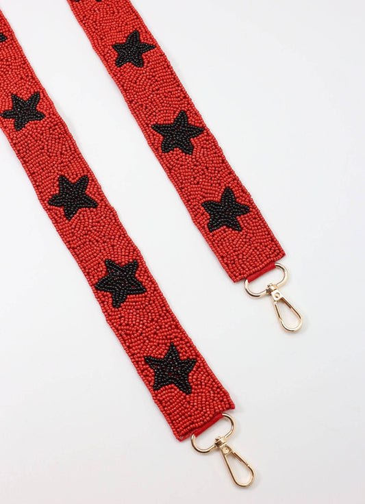 Sienna Star Beaded Crossbody Strap RED