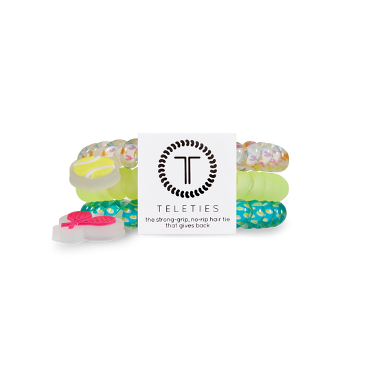 Tennis - Small Spiral Hair Coils, Hair Ties, 3-pack