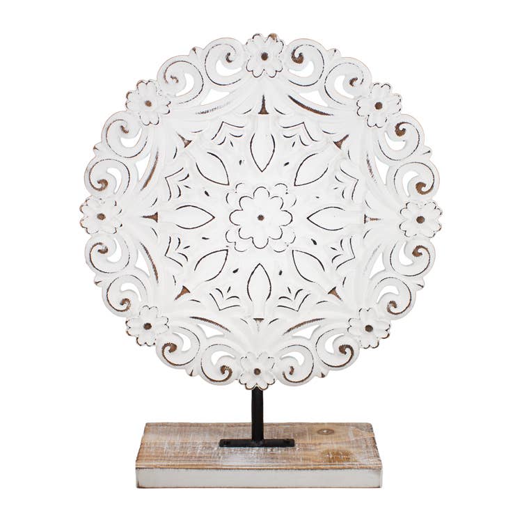 Beautiful White Carved Art Nouveau Stand