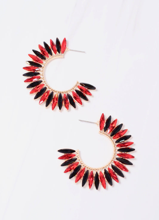 Madeleine Red & Black Hoop