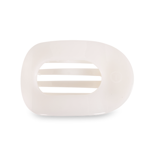 Flat Coconut White Round Clip - Large
