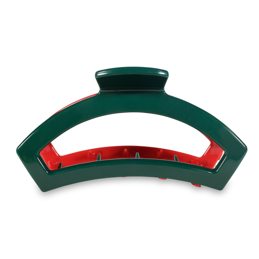 TELETIES Open Red and Green Large Hair Clip